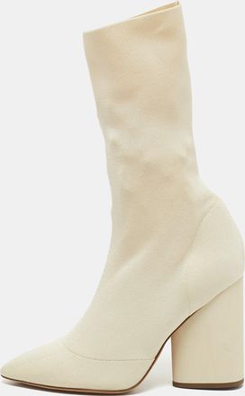 Yeezy by Kanye West Yeezy Beige Knit Fabric Season 4 Sock Boots