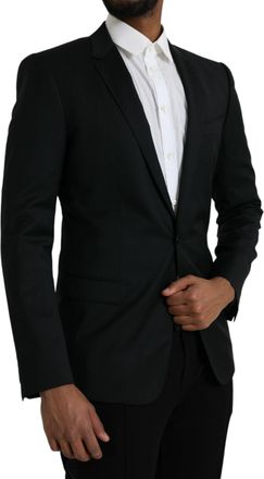 Dolce & Gabbana Mens Black Wool Martini Single Breasted Blazer Virgin Clothing