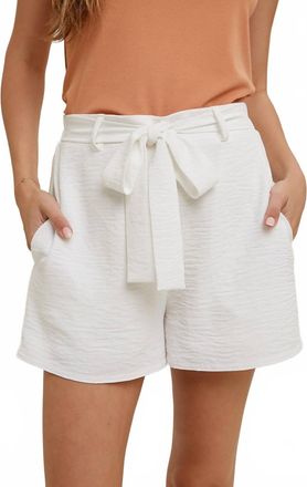 Wishlist Textured Front Self Tie Shorts In White