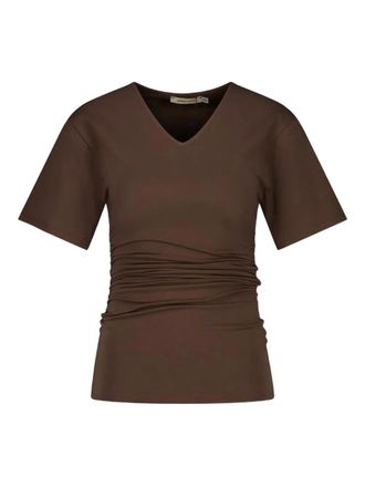 Paloma Wool V-neck gathered T-shirt - Bruin