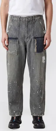 Miharayasuhiro Jeans straight in denim con motivo astratto