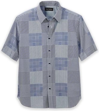 Paul Fredrick Slim Fit Cotton Patchwork Casual Shirt