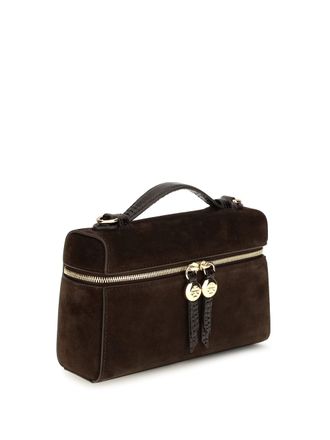 Tory Burch Womens Romy Suede Slim Top Handle Dark Cocoa Shoulder Bags