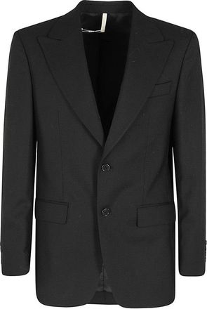 Sunflower Structured Black Wool Blazer With Lapels