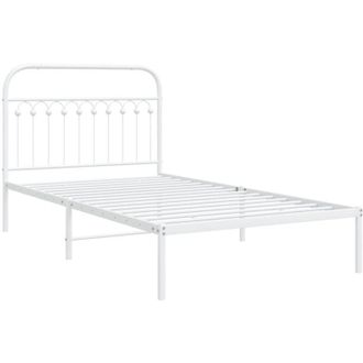 vidaXL Vidaxl - Estructura cama sin colchón con cabecero metal blanco 107x203cm
