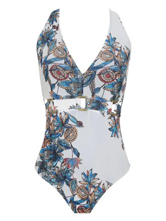 Amir Slama floral-print swimsuit - White