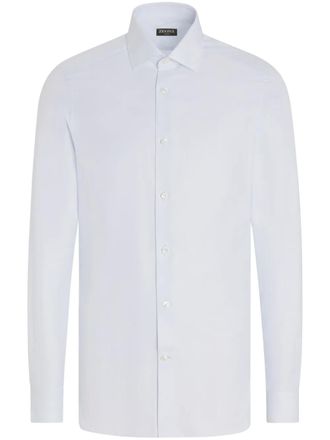Ermenegildo Zegna Micro-structured cotton shirt - Blue
