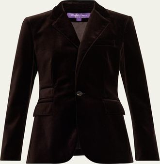 Ralph Lauren Collection Parker Stretch Velvet Single-Breasted Jacket