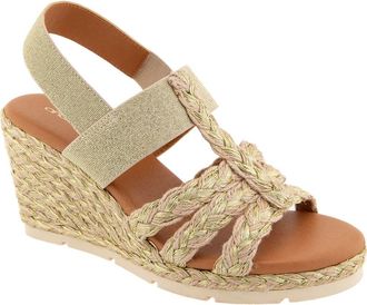 Andr&eacute; Assous Maria Wedge Sandal in Platino Natural at Nordstrom, Size 10
