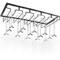 OEM Mezheng - Soporte Colgante De Hierro Negro Para Copas - Capacidad Para 10-15 Copas De Vino - Dimensiones: 50 X 22,5 X 5,5 Cm - F&aacute;cil Instalaci&oacute;n Bajo 