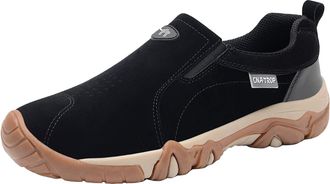 Generic Mens Breathable Soft Suede Plain Casual Mountaineering Leisure Sports Shoes Sneaker Storage for Men Size 13 (Black, 7.5)