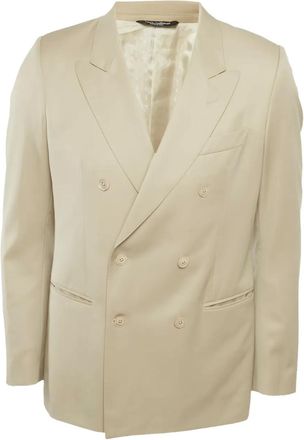 Dolce & Gabbana Wollen blazer met dubbele rij knopen - Beige