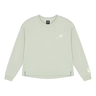 New Balance (WMNS) New Balance Embroidered Logo Knit Round Neck Long Sleeves Light Green T-Shirt AWT21307-PGE