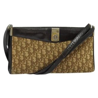 Dior Pre-owned Shoulder Bags, female, Beige, Size: ONE SIZE Pre-owned Trotter Canvas Shoulder Bag