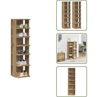 vidaXL Scarpiera per casa - vidaXL Scarpiere 2 pz Rovere Artigianale 28x27x102 cm in Truciolato - Scarpiera con ripiani
