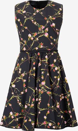 Giambattista Valli Kurzes Rundhalskleid aus Blumenpopeline