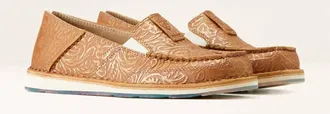 Ariat Womens Cruiser Floral Embossed Slip On Shoe In Brown