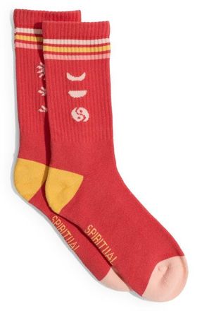 Spiritual Gangster Soulstice Crew Socks in Sunset Red at Nordstrom