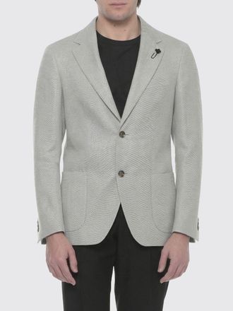 Lardini Single-Breasted Blazer in Virgin Wool and Linen