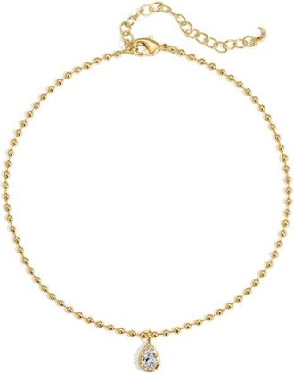 Lili Claspe Mini Cleo Pear Anklet in Gold at Nordstrom