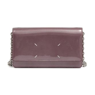 Maison Margiela Accessoires, Dames, Paars, ONE Size, Leer, Four Stitches Chain Wallet