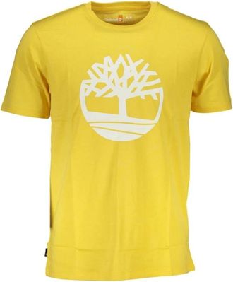 Timberland Gele Katoenen Bedrukt T-Shirt - Heren - T-shirts - Geel - XL - Katoen - Tops