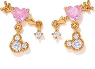 Girls Crew Disney Mickey Mouse Pink Heart Arrow Stud Earrings in Gold at Nordstrom