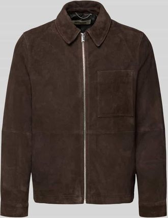 Drykorn Drykorn Lederjacke mit Rei&szlig;verschluss Modell JERSON in Dunkelbraun, Gr&ouml;&szlig;e XL