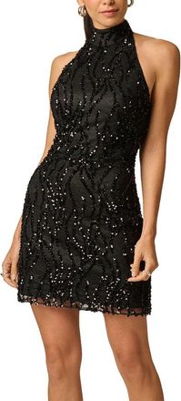 Adrianna Papell Lace Sequins Mini Dress