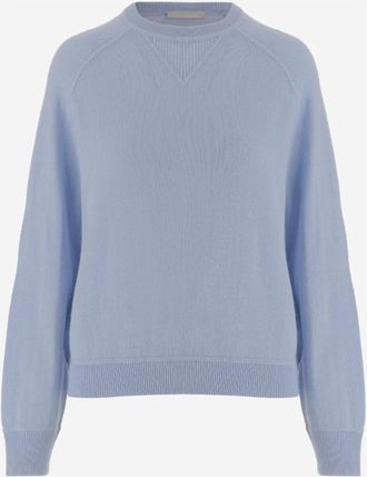 Allude Truien & Vesten, Dames, Blauw, S, Wol, Wollen en kasjmier trui