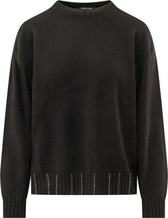 Fabiana Filippi Black Solid Crew Neck Sweater