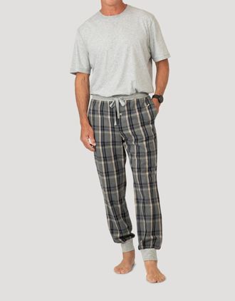 True Grit Mens Alpine Checks Jogger In Charcoal