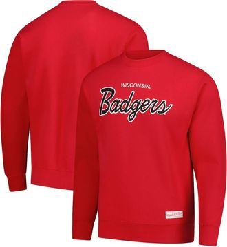 Mitchell & Ness Mens Mitchell & Ness Red Wisconsin Badgers Elite Script Pullover Sweatshirt at Nordstrom, Size Xx-Large