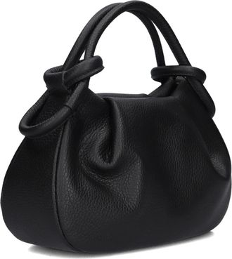 Notre-V Lucca Classic Grain - Dames - Handtassen - Zwart - ONE Size - Leer - Tassen