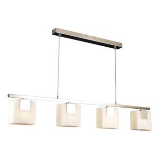 Netlighting Straight Bar Pendant Ceiling Light Satin Nickel in Grey