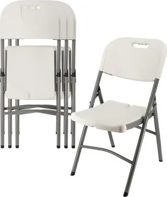 Elama 4 Piece Stackable Folding Chair Set for Indoor and Outdoor in White at Nordstrom