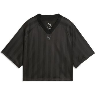 Puma League Jersey Crop Top in Puma Black at Nordstrom, Size X-Large
