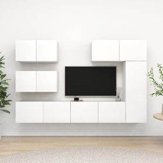 Berkfield Home 6 Piece TV Cabinet Set White Engineered Wood