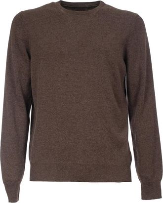 Gran Sasso Truien & Vesten, Heren, Bruin, M, Wol, Slim Fit Wol Kasjmier Trui
