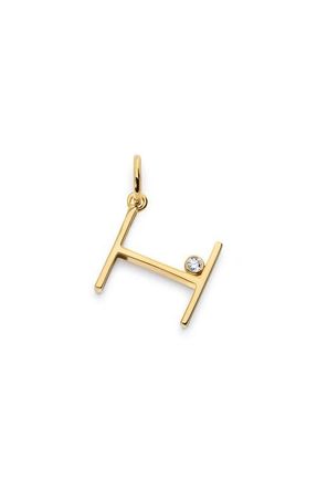 Monica Vinader Lab Grown Diamond Initial Pendant in 18K Gold Vermeil /Diamond - H at Nordstrom