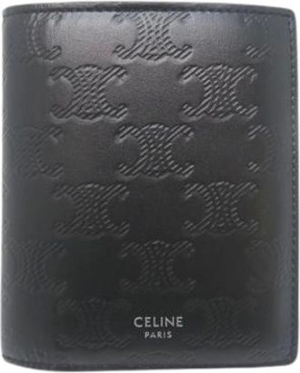 Celine Pre-owned Wallets, male, Black, Size: ONE SIZE Pre-owned Triomphe Compact Wallet