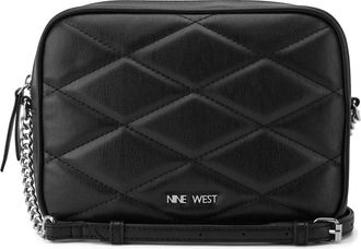Nine West Issy Camera Bag Womens Black Quilted Adjustable Shoulder Strap GBO3094
