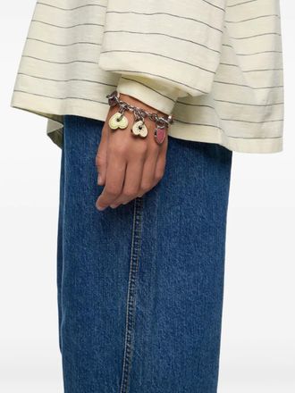 Bimba & Lola heart-charm chain bracelet - women - Brass/Zinc Alloy/Enamel - One Size - Silver