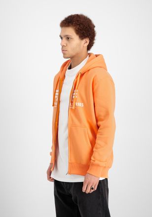 Alpha Industries Hoodie ALPHA INDUSTRIES Basic Zip Hoodie BL PP, Herren, Gr. L, orange (tangerine), Obermaterial: 80% Baumwolle, 20% Polyester, regular fit, Sweatshirt