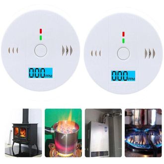 OEM 2 Detectores De Mon&oacute;xido De Carbono, Detector De Co Con Pantalla Digital, Alarma Sonora De 85 Db Para El Hogar Y La Oficina (bater&iacute;a No Incluida) -cre