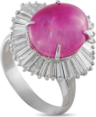 Luxury Bazaar Platinum 1.70ct Diamond and Ruby Ring MF14-050626