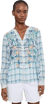 Johnny Was Relaxed Button-down Shirt - Una Womens Clothing Moto Plaid : 2XL, Silk