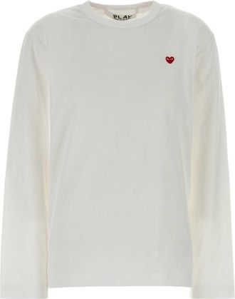 Comme Des Gar&ccedil;ons White Cotton T Shirt
