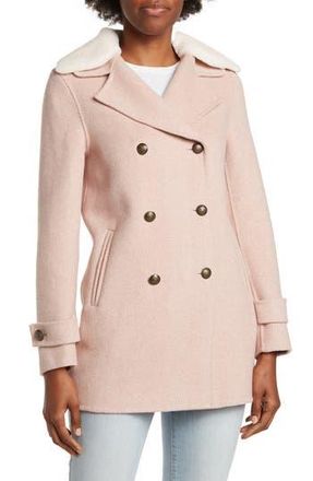 Belle & Bloom Liberty Faux Shearling Collar Coat in Blush at Nordstrom Rack, Size Large