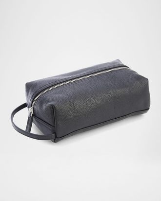 Royce Leather Monogrammed Compact Leather Toiletry Bag